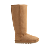Image 1 of 4 - BROWN - Ugg Women's Classic Ultra Tall Boot is a sky-high version of the iconic style. Featuring a 15-inch shaft height, plush sheepskin lining, and an ultra-lightweight rubber outsole for comfort. Main Material: 17mm Twinface Sheepskin. Lining: 17mm Sheepskin. Insole: 17mm Sheepskin. Sole: Sugarcane EVA. Details: Overlock Stitch Seams. 