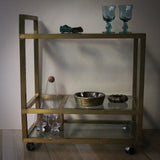 Lemieux Et Cie - Golden Era Cocktail Culture Vintage Brass Bar Cart