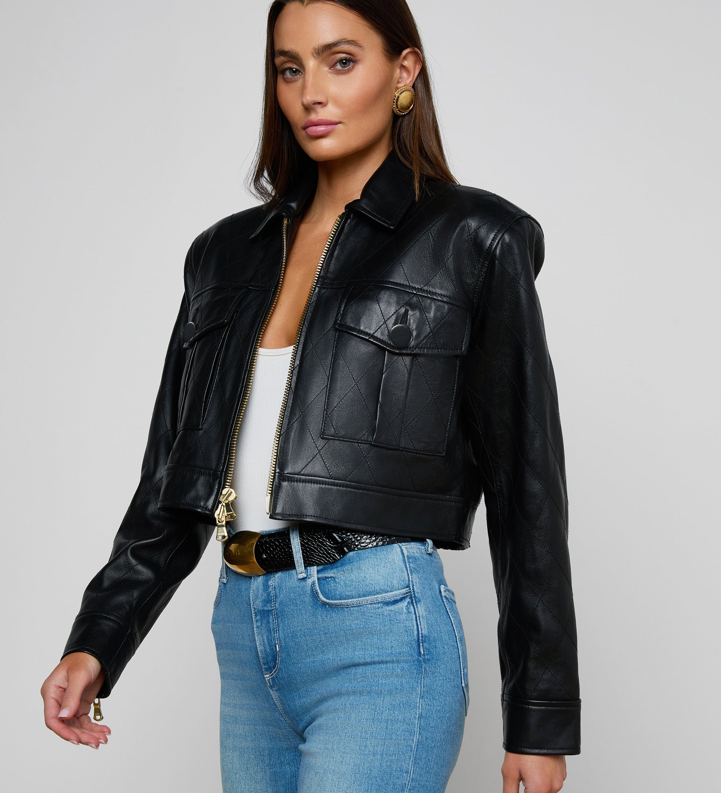 L'AGENCE - Micah Oversized Leather Jacket