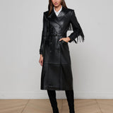 L'AGENCE - Celina Fringed Leather Trench