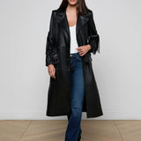 L'AGENCE - Celina Fringed Leather Trench