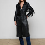 L'AGENCE - Celina Fringed Leather Trench