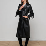 L'AGENCE - Celina Fringed Leather Trench