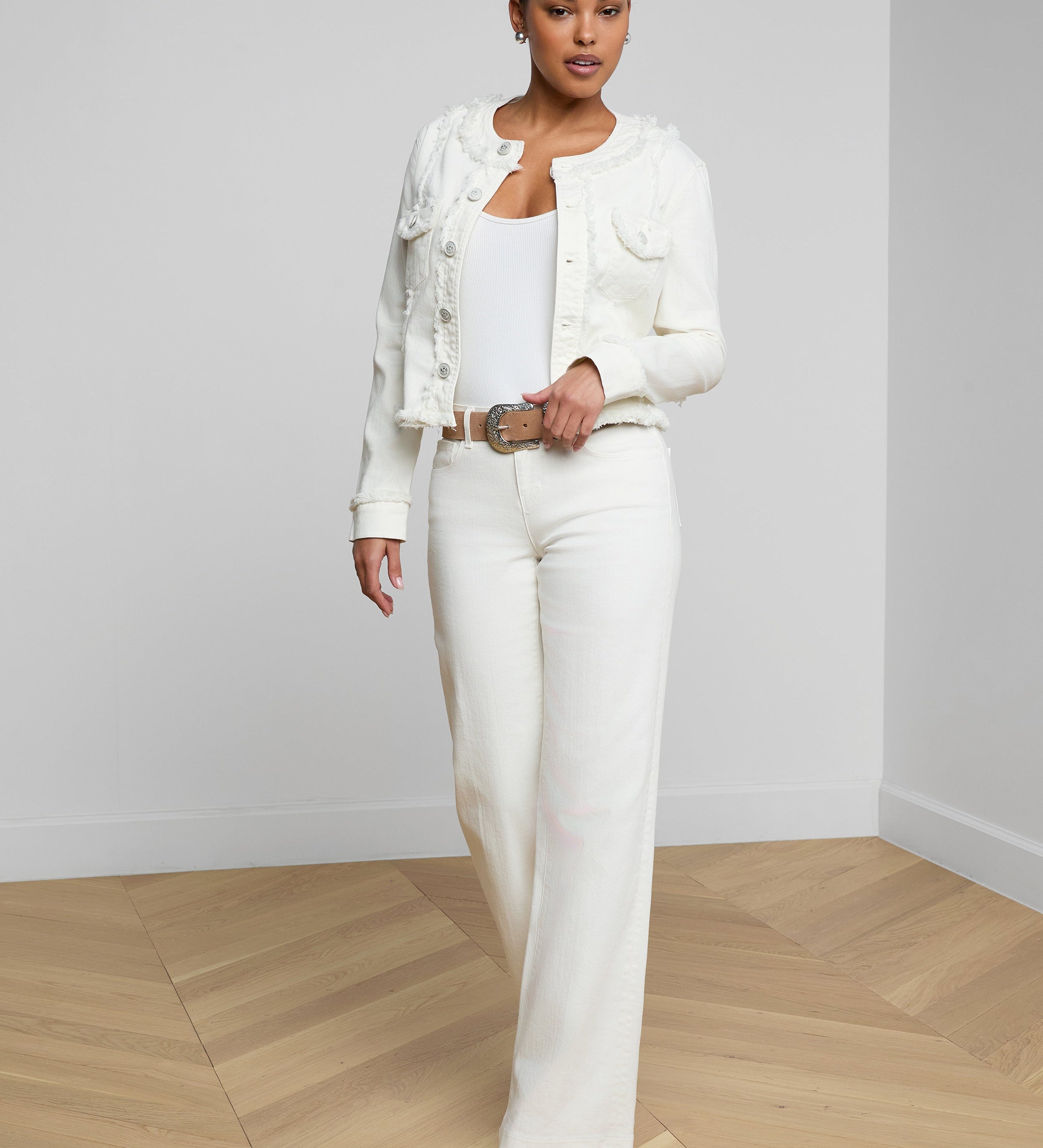 L'AGENCE - Yarin Collarless Fray Jacket