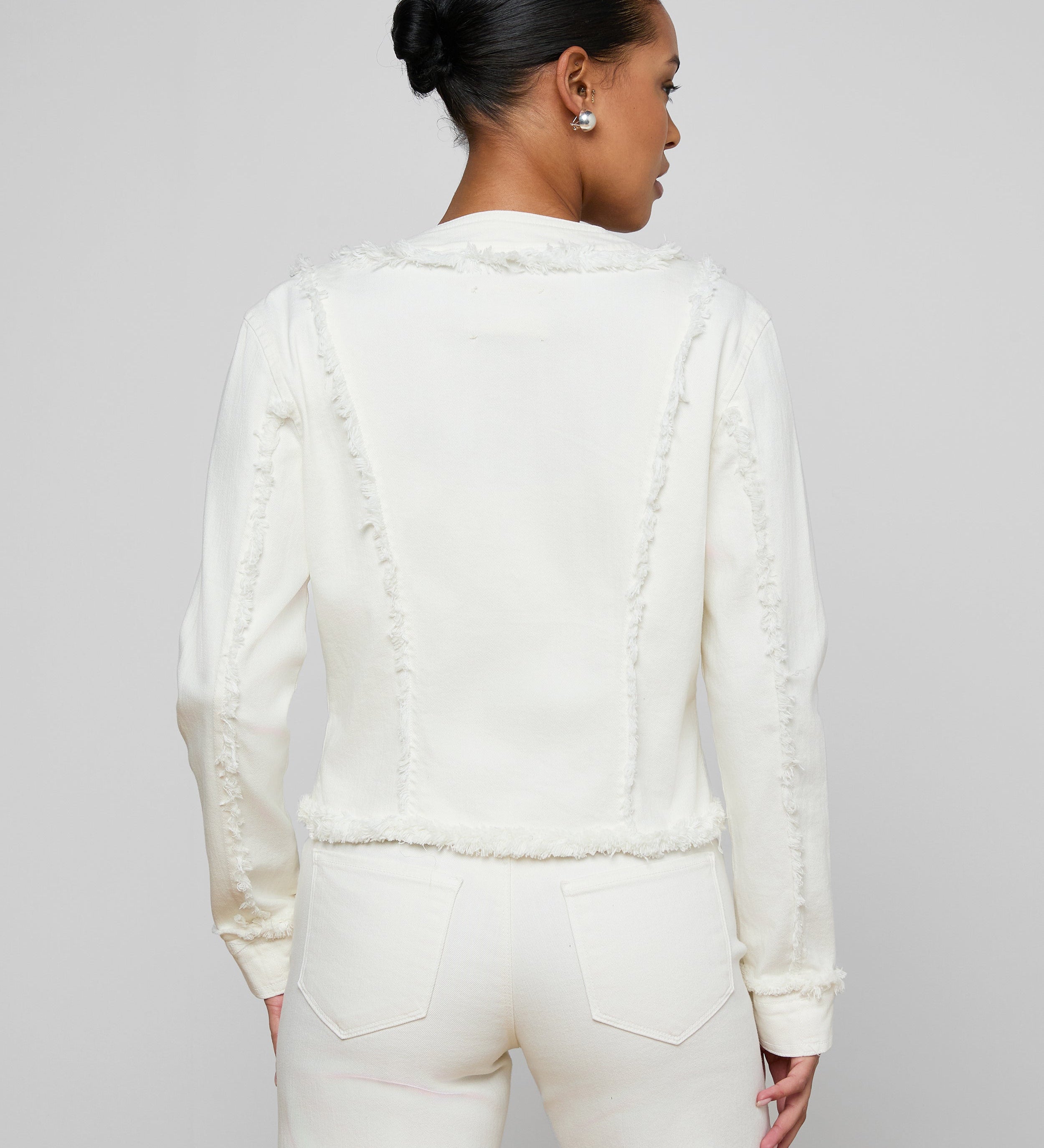 L'AGENCE - Yarin Collarless Fray Jacket
