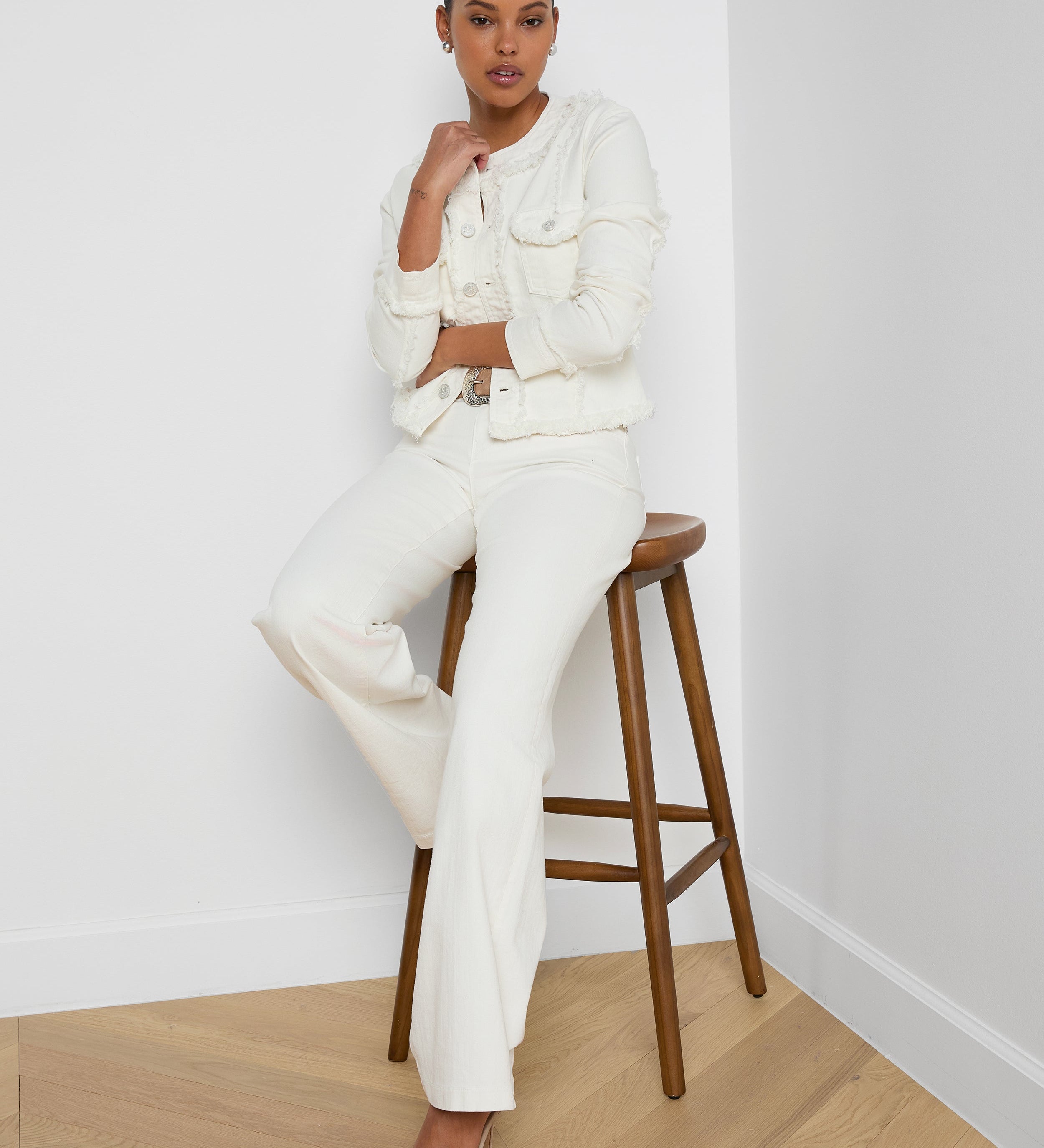 L'AGENCE - Yarin Collarless Fray Jacket