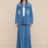 L'AGENCE - Jennings Snap Wide - Leg Jean