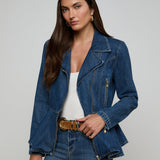 L'AGENCE - Moxie Peplum Biker Jacket