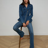 L'AGENCE - Moxie Peplum Biker Jacket