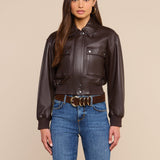 L'AGENCE - Clotilde Leather Bomber Jacket