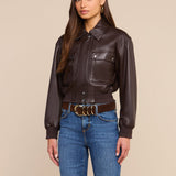 L'AGENCE - Clotilde Leather Bomber Jacket