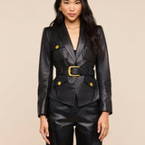 L'AGENCE - Wisteria Leather Blazer
