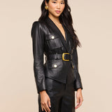 L'AGENCE - Wisteria Leather Blazer