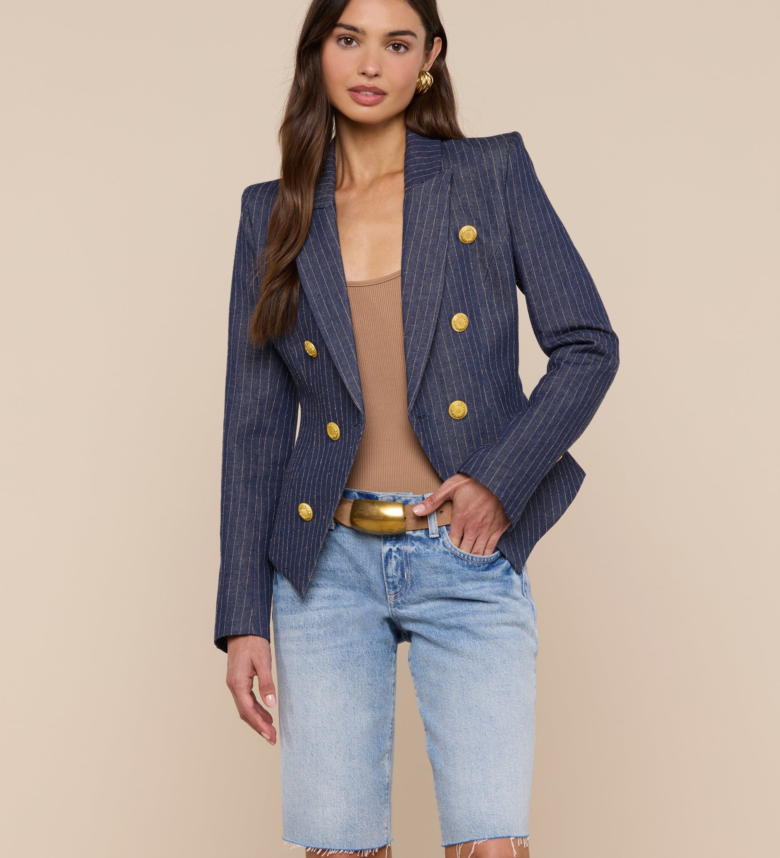 L'AGENCE - Solar Pinstriped Blazer