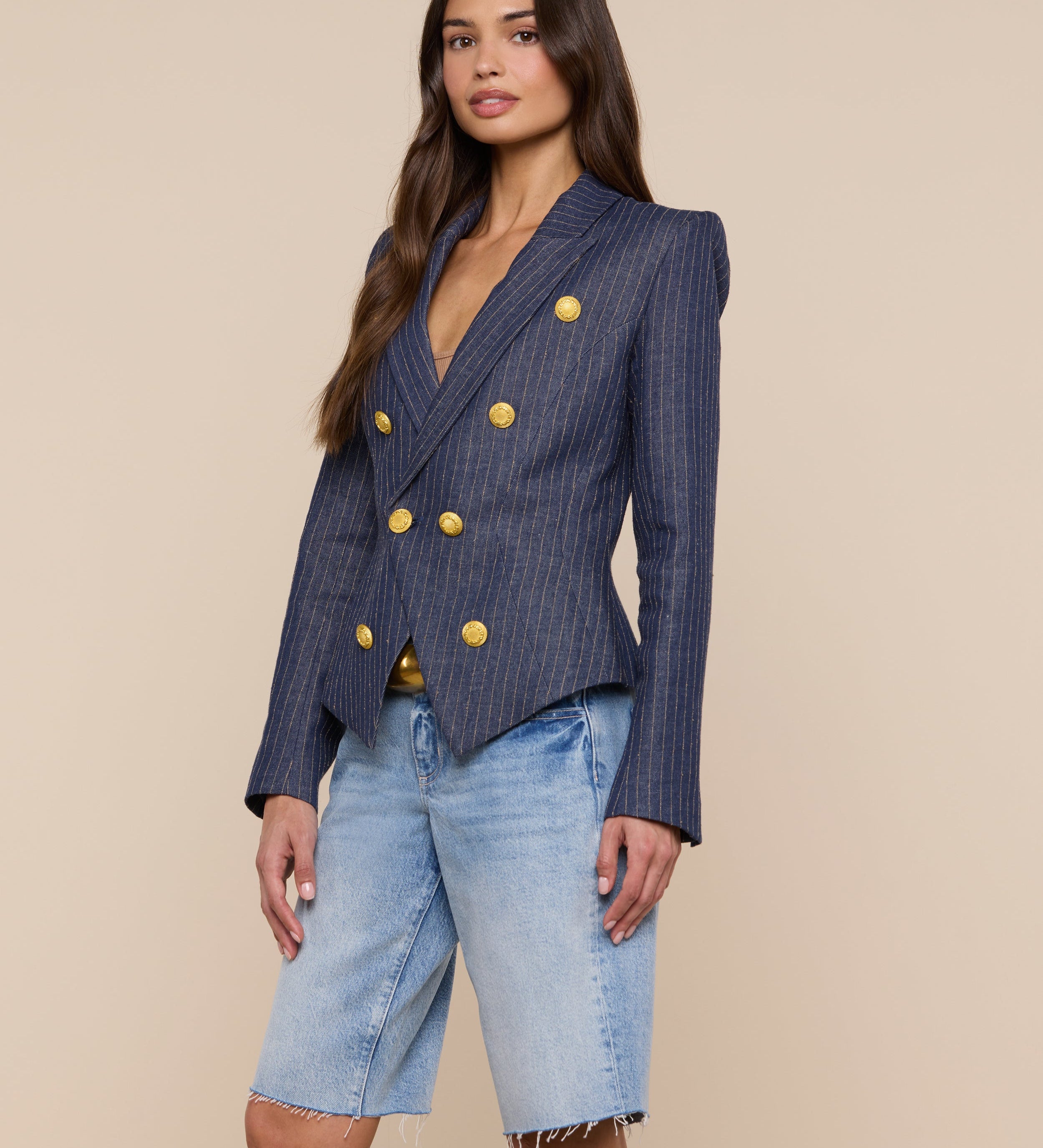 L'AGENCE - Solar Pinstriped Blazer