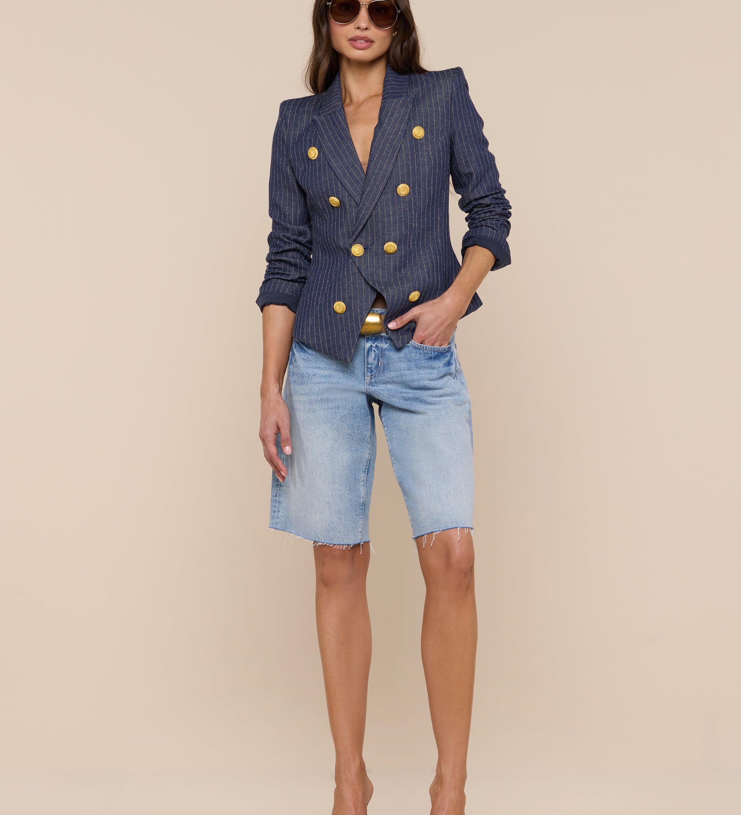 L'AGENCE - Solar Pinstriped Blazer