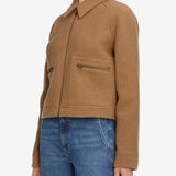 FRAME - The Raglan Zip Front Jacket -- Camel