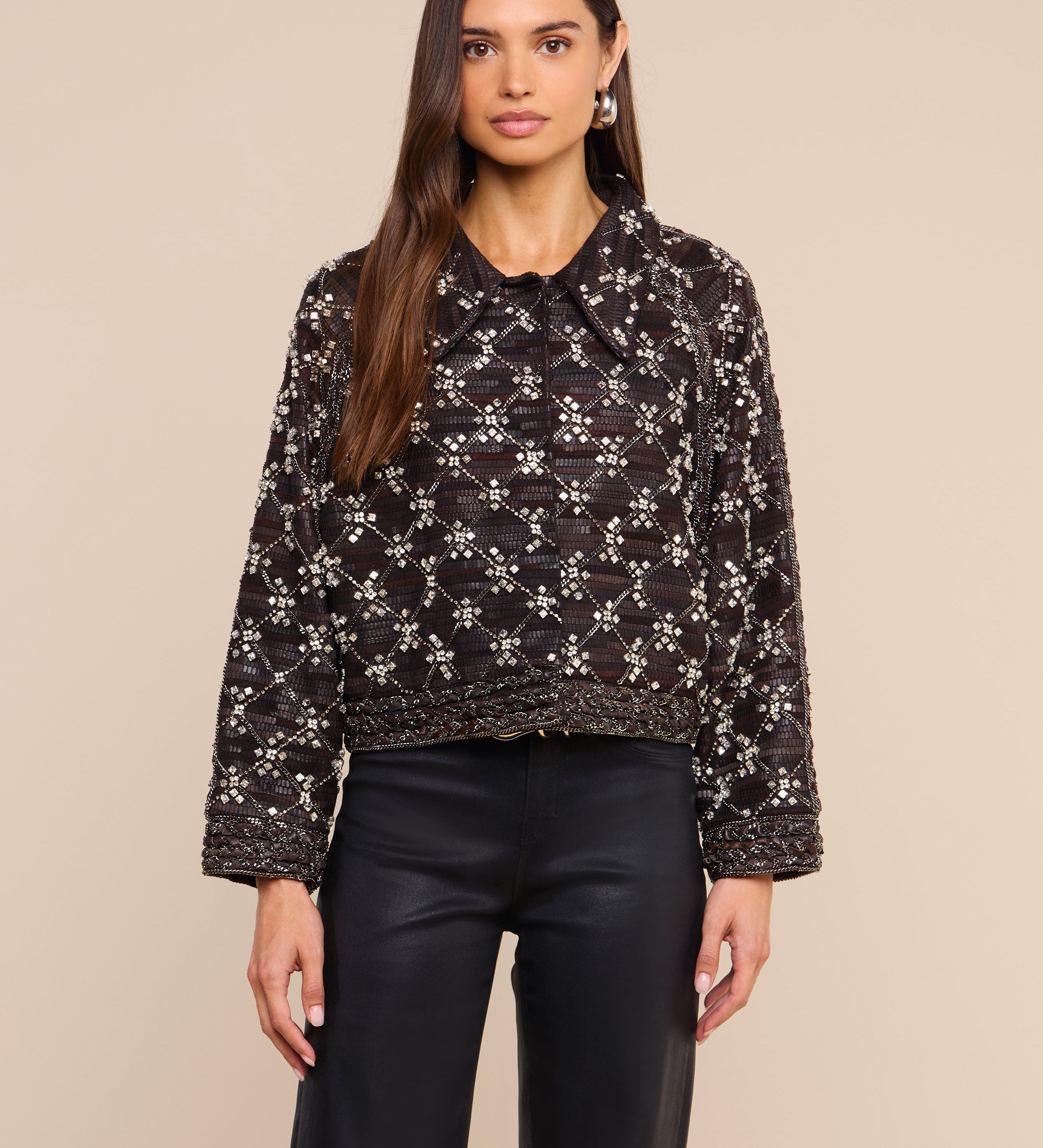 L'AGENCE - Morrisa Embellished Leather Jacket