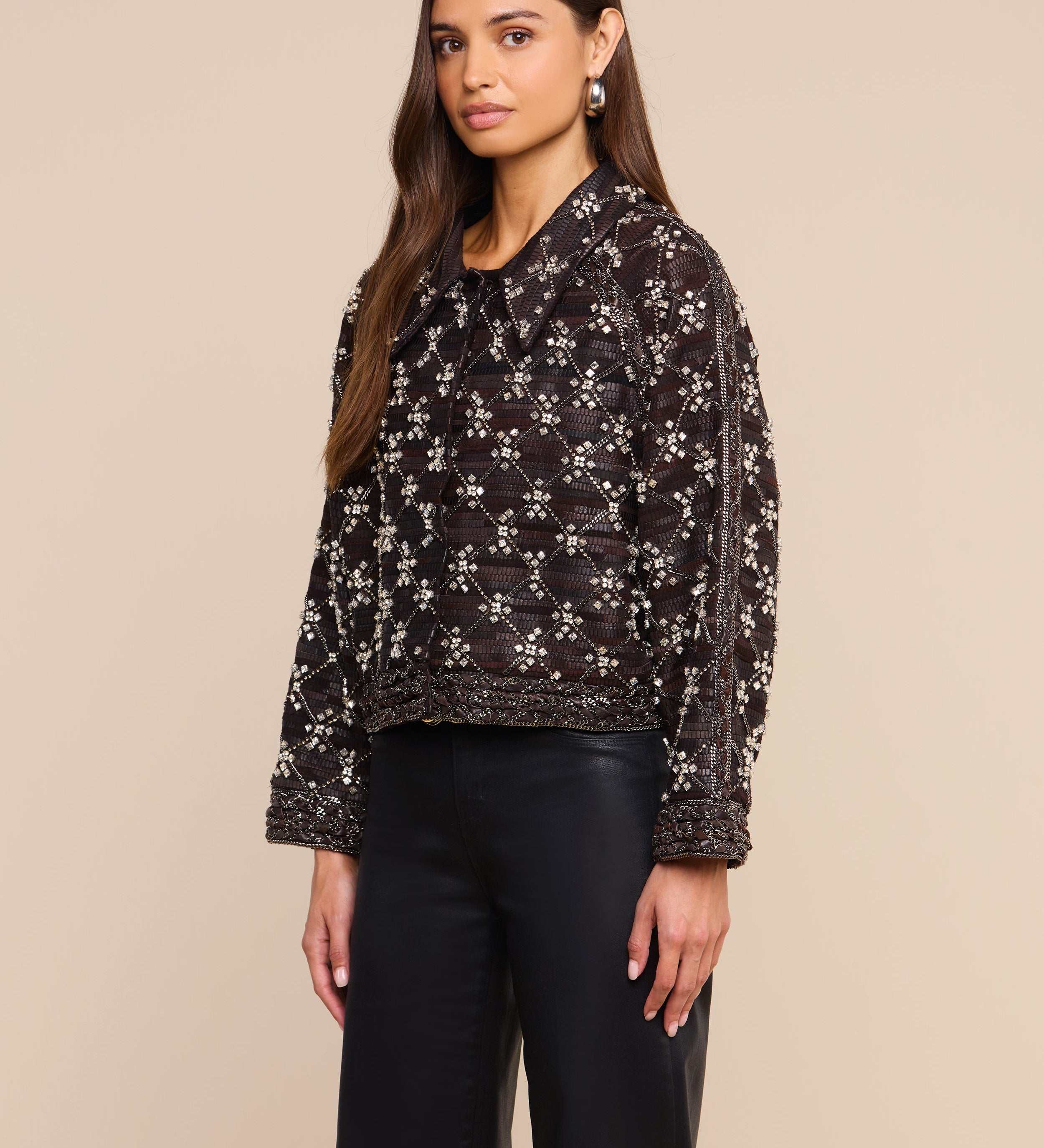 L'AGENCE - Morrisa Embellished Leather Jacket