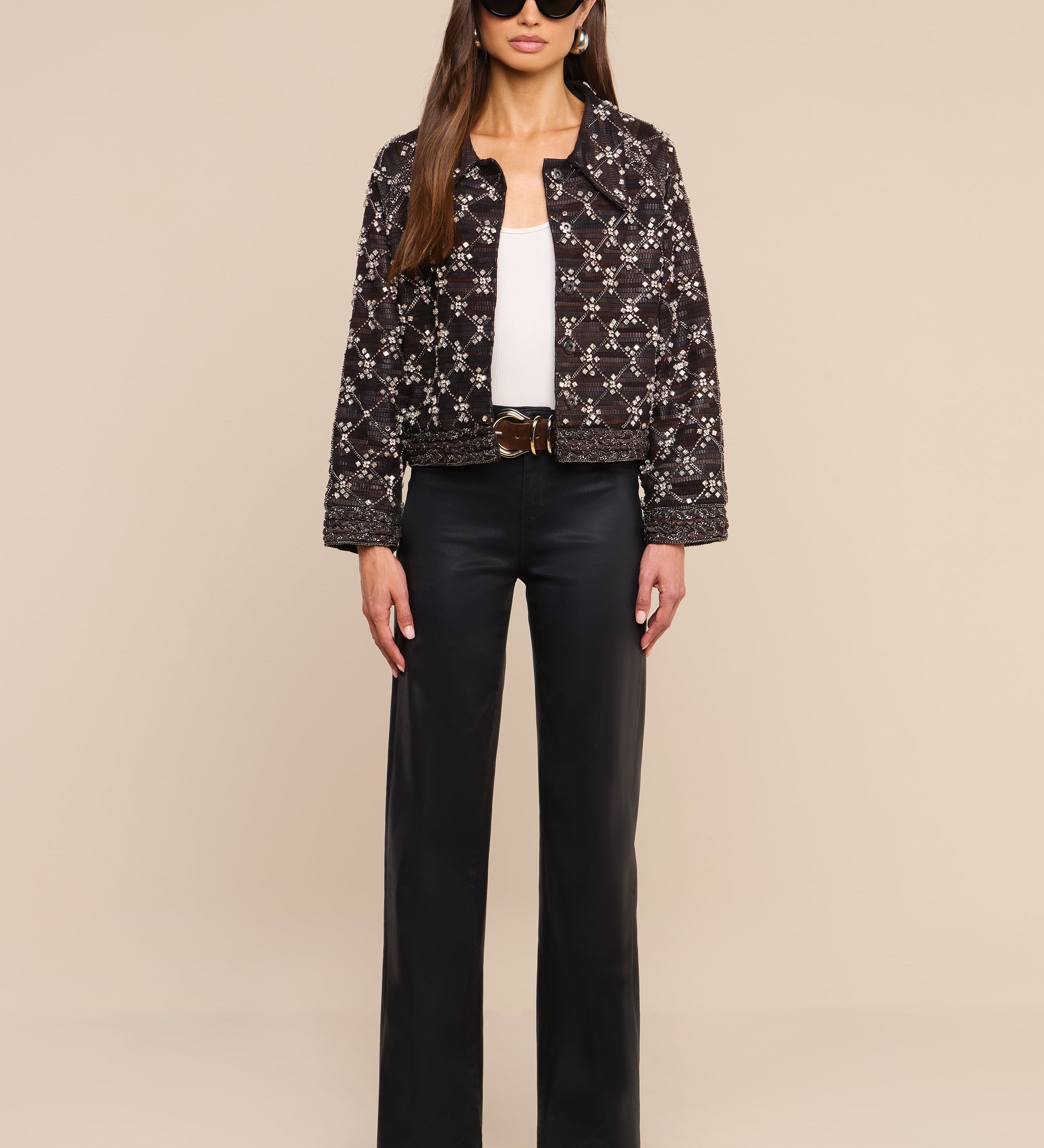 L'AGENCE - Morrisa Embellished Leather Jacket