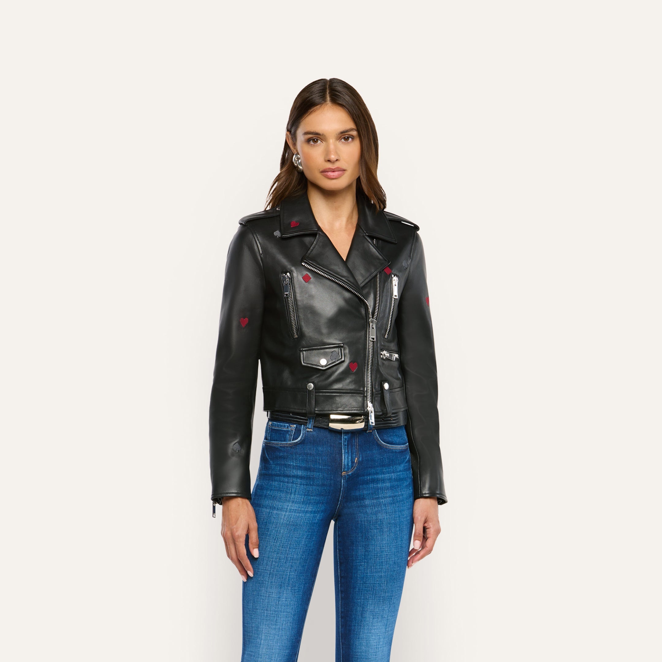 L'AGENCE - Blakely Embroidered Leather Jacket