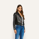 L'AGENCE - Blakely Embroidered Leather Jacket