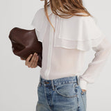 FRAME - The Silk Cape Blouse -- Cream