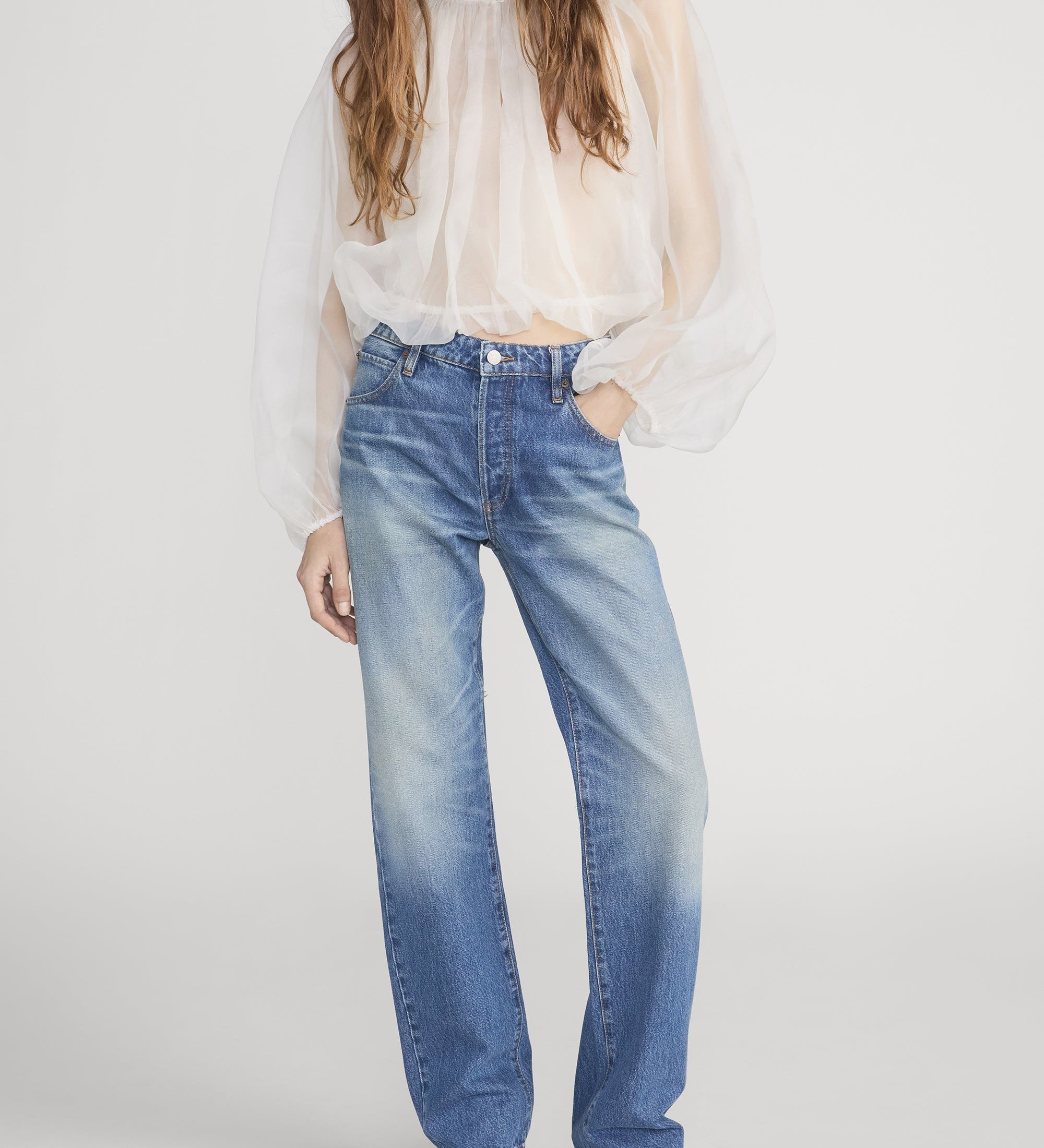 FRAME - The Sheer Balloon Blouse