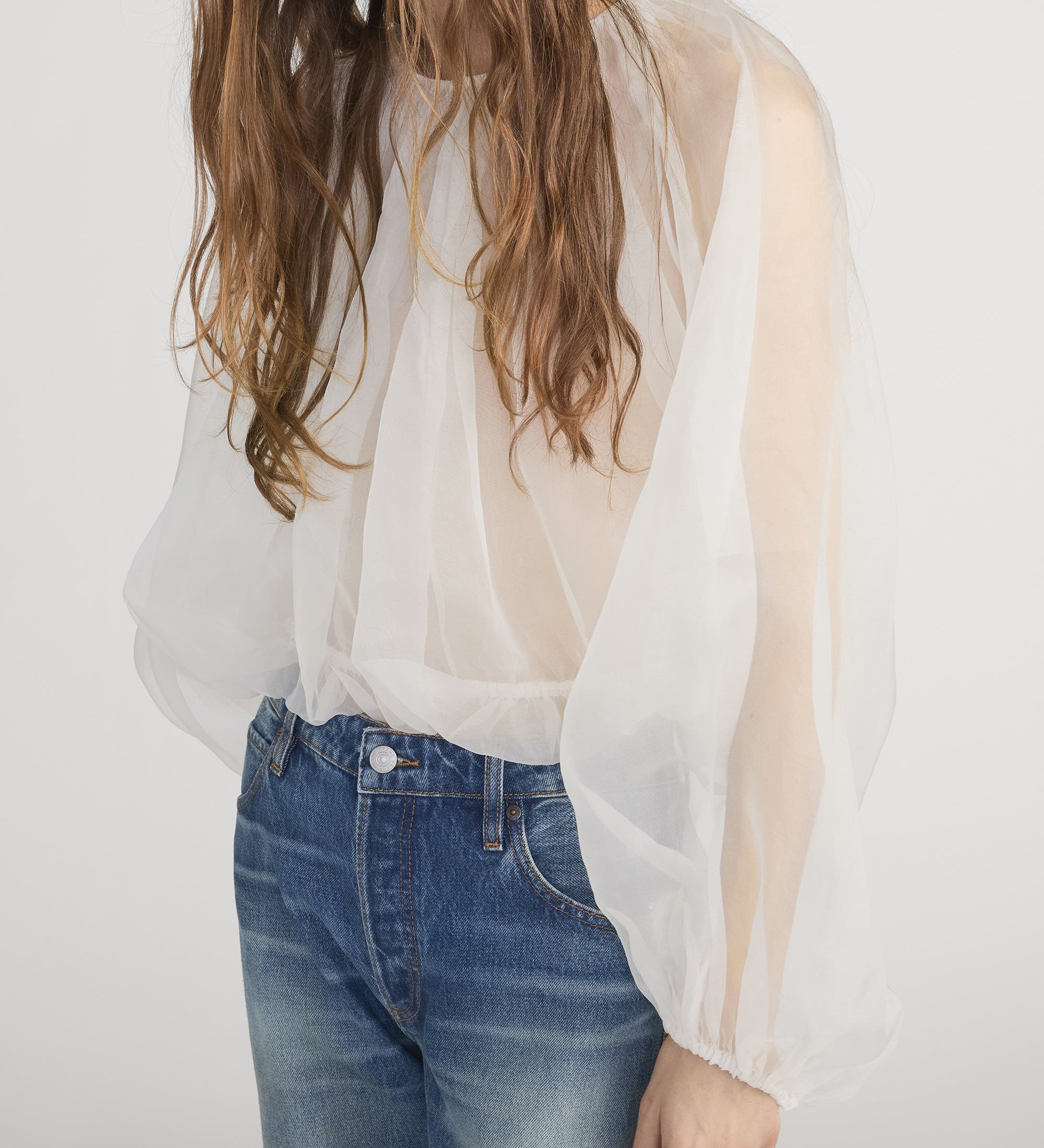 FRAME - The Sheer Balloon Blouse