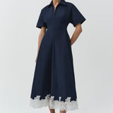 Simkhai - Nerris Cotton Faille Lace Midi Dress