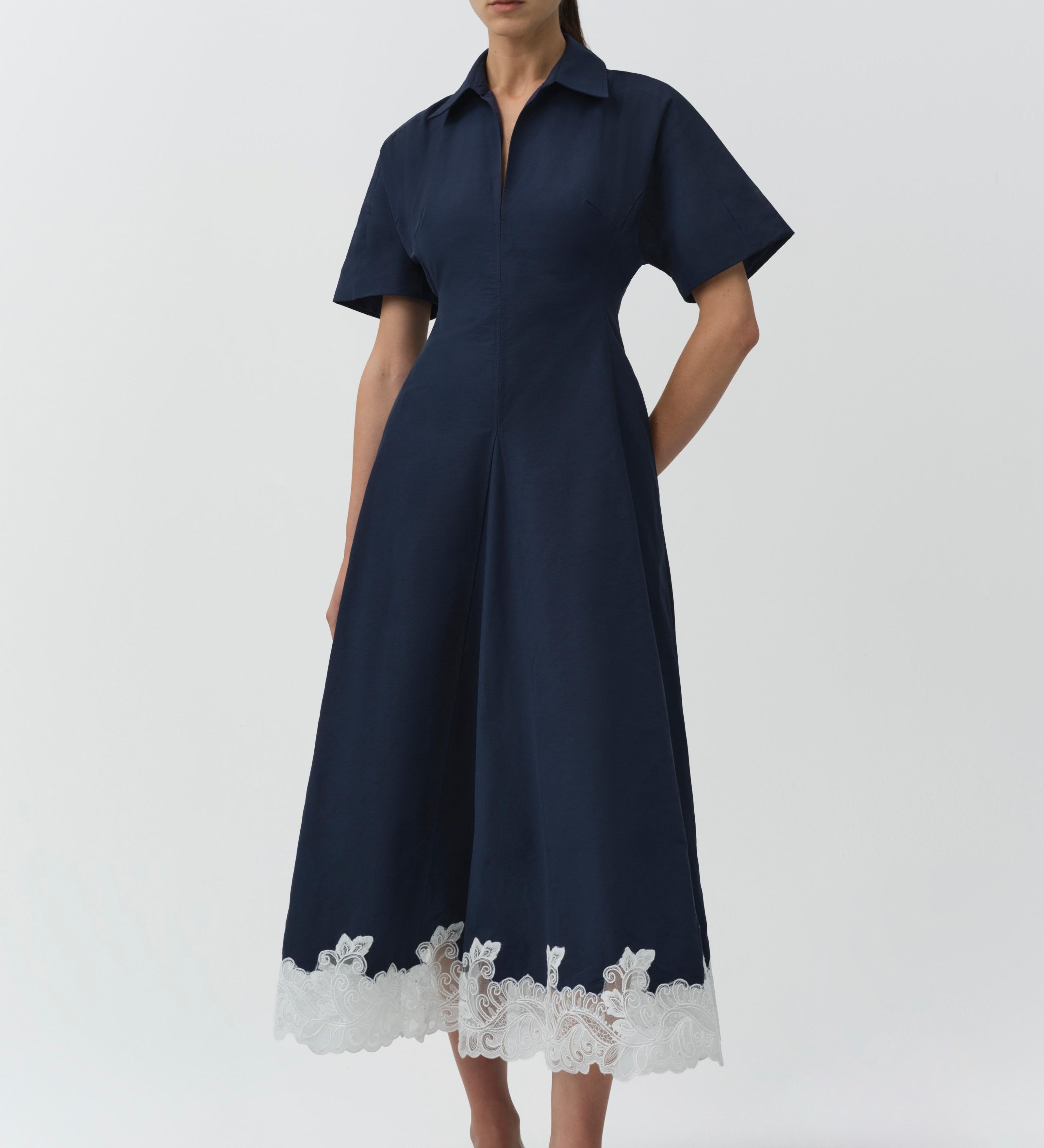 Simkhai - Nerris Cotton Faille Lace Midi Dress
