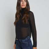 L'AGENCE - Toulon Silk Chiffon Turtleneck