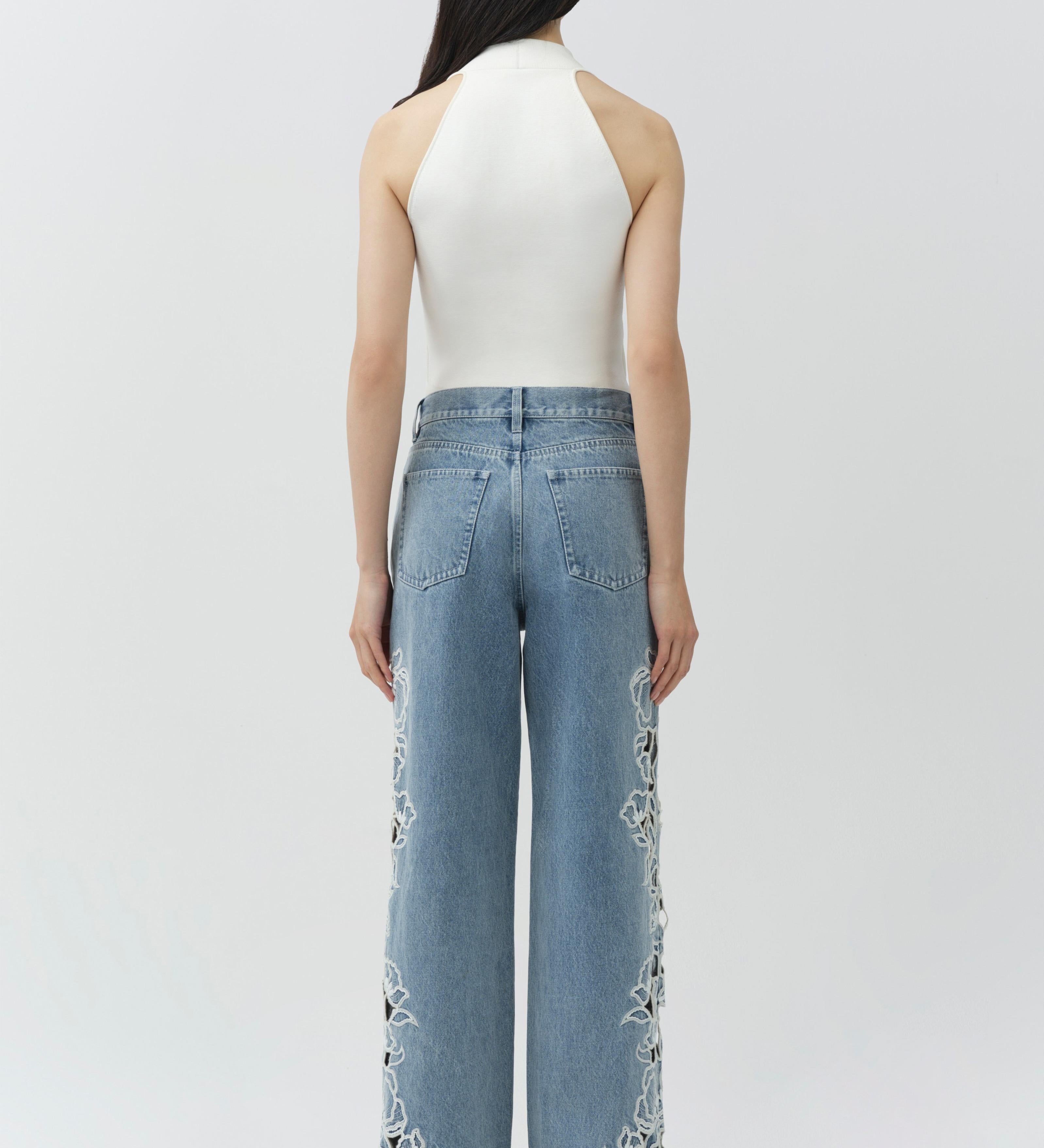 Simkhai - Porter Embroidered Jean