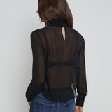 L'AGENCE - Toulon Silk Chiffon Turtleneck