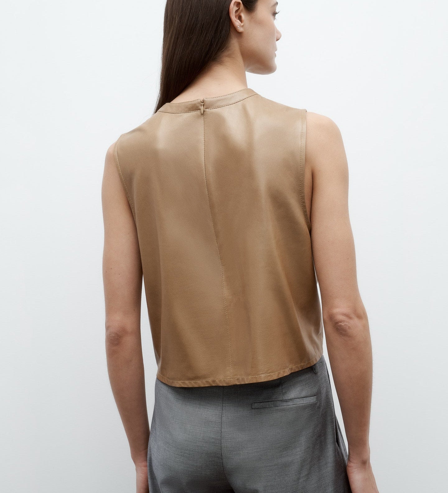 TWP - Cropped Muscle Tank in Paper Leather