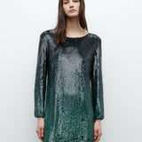 TWP - Mini T Shirt Dress in Fishscale Sequins