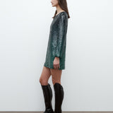 TWP - Mini T Shirt Dress in Fishscale Sequins