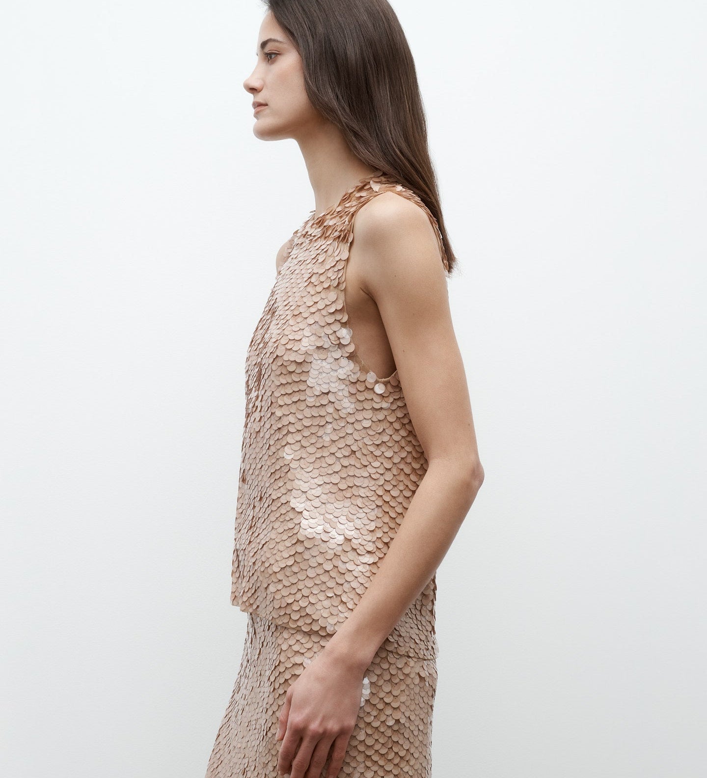 TWP - Shell Top with Pailettes on Mesh