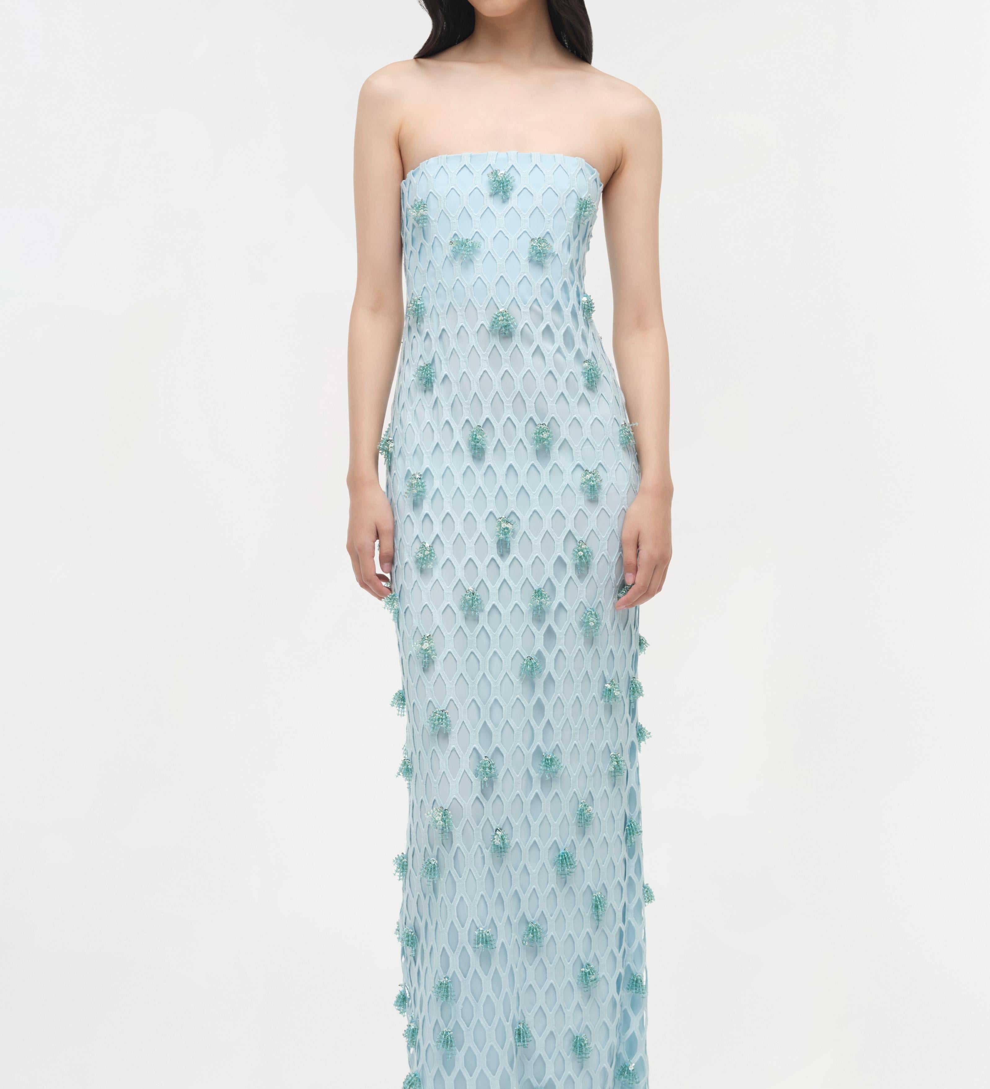 Simkhai - Iridessa Embellished Lattice Bustier Gown
