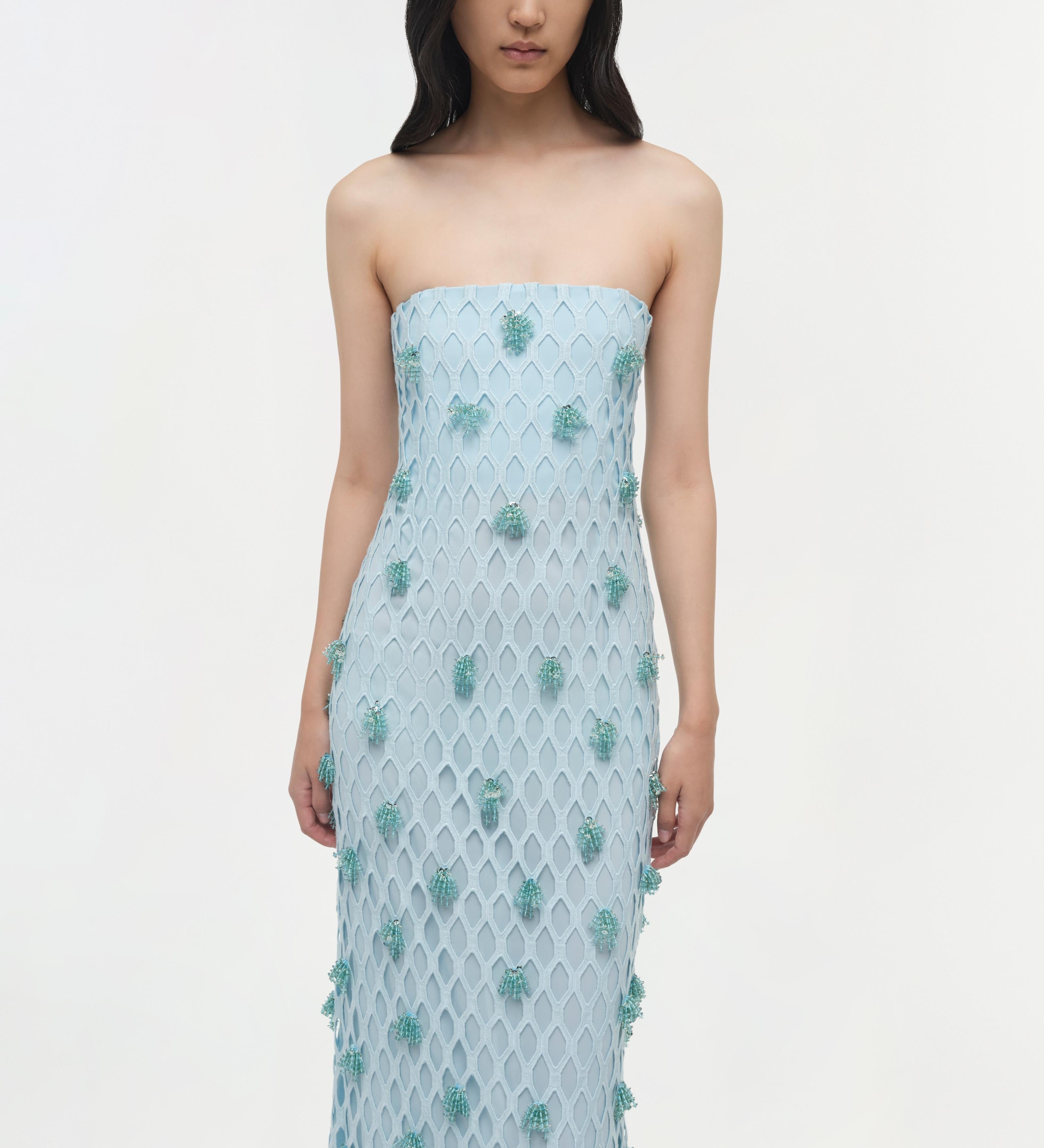 Simkhai - Iridessa Embellished Lattice Bustier Gown