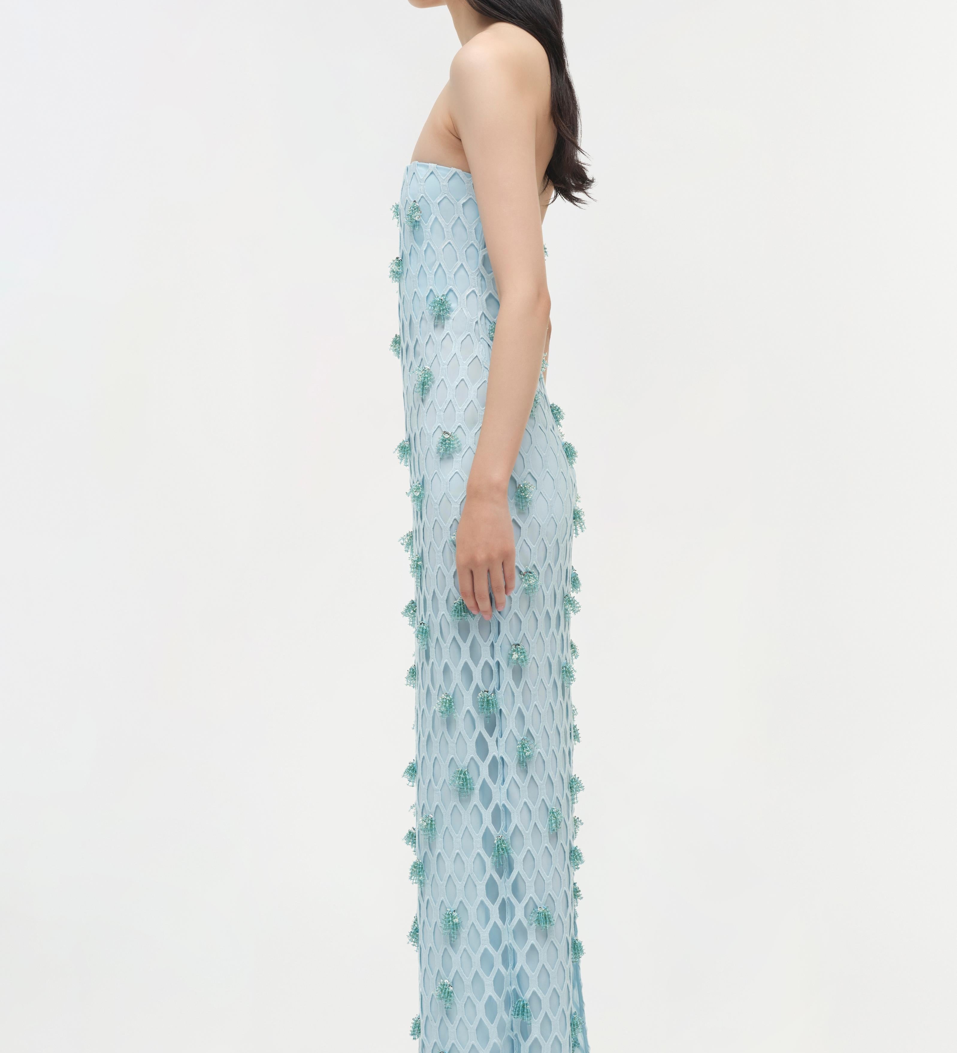Simkhai - Iridessa Embellished Lattice Bustier Gown