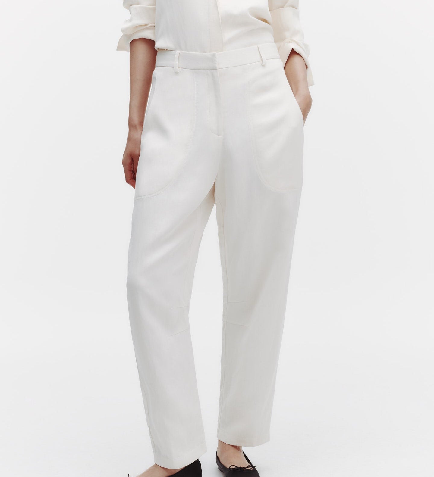 TWP - Jetties Beach Pant with Fly Front in Coated Viscose Linen