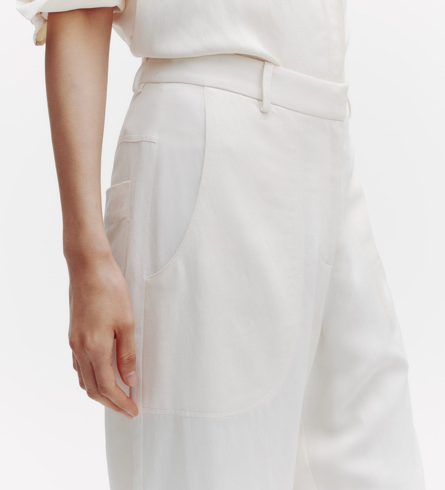 TWP - Jetties Beach Pant with Fly Front in Coated Viscose Linen