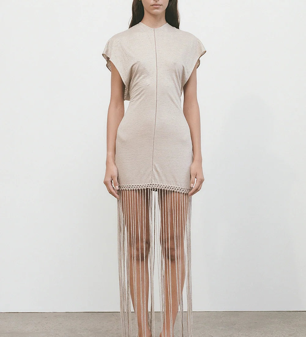 Faithfull - Ines Fringe Dress Oatmeal - Final Sale