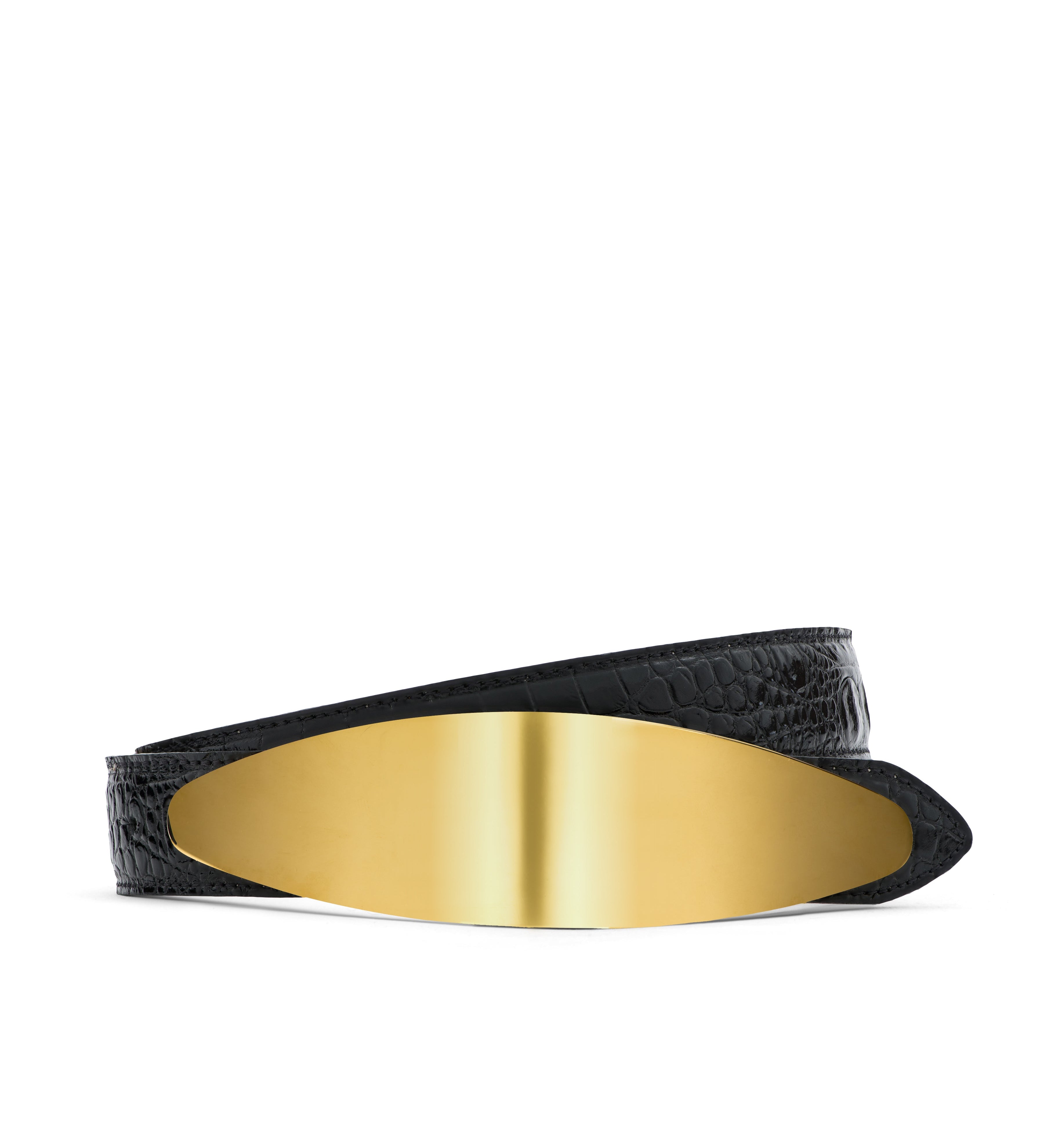 L'AGENCE - Maroux Croc - Embossed Leather Belt