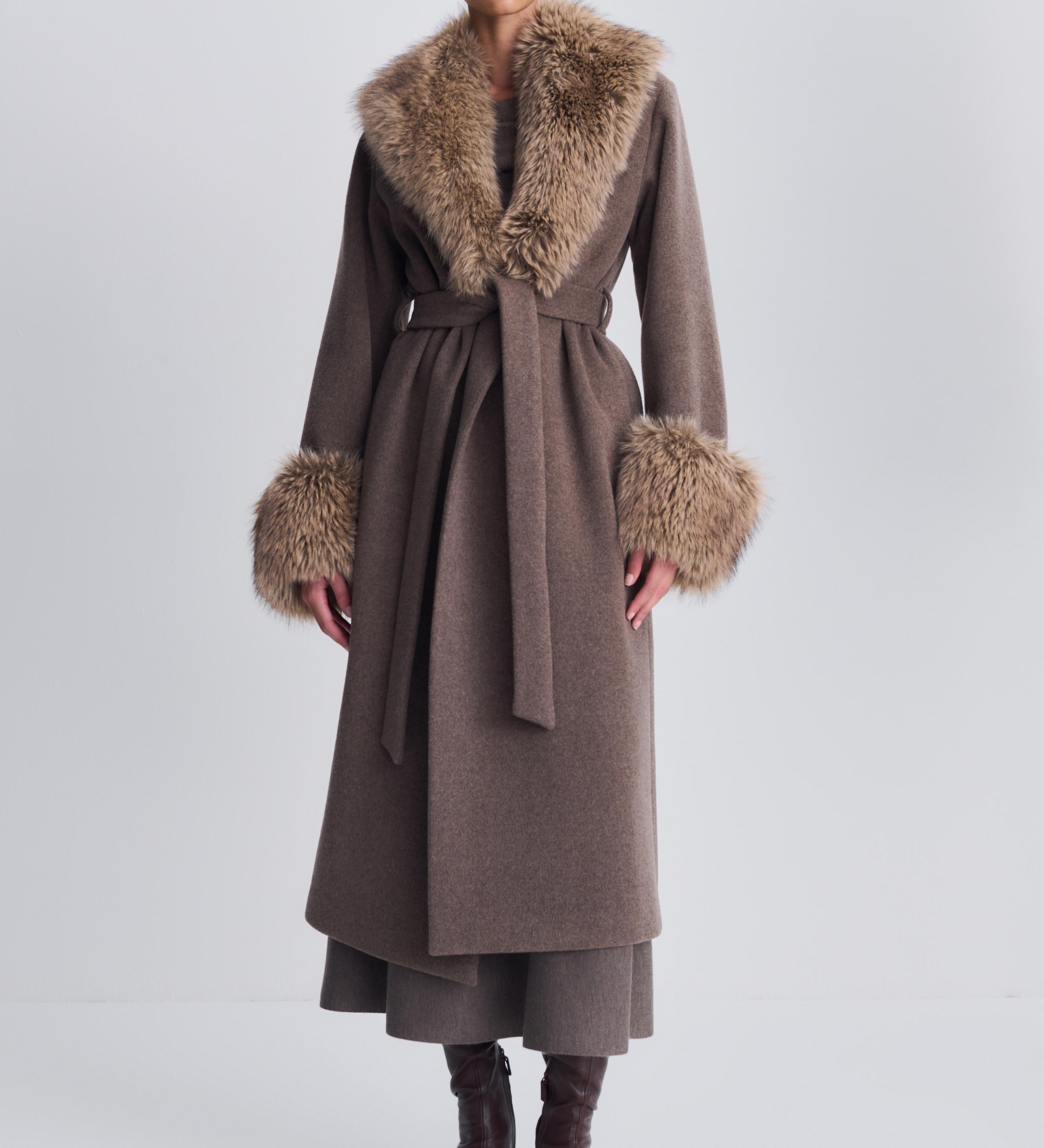 Simkhai - Kinsley Faux Fur Wool Coat