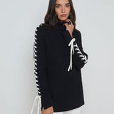 L'AGENCE - Nola Lace-Up Turtleneck