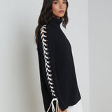 L'AGENCE - Nola Lace-Up Turtleneck