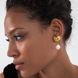 Jennifer Behr - Hayden Earrings -- Crystal Antique Gold