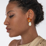 Jennifer Behr - Posey Earrings -- Crystal Antique Gold